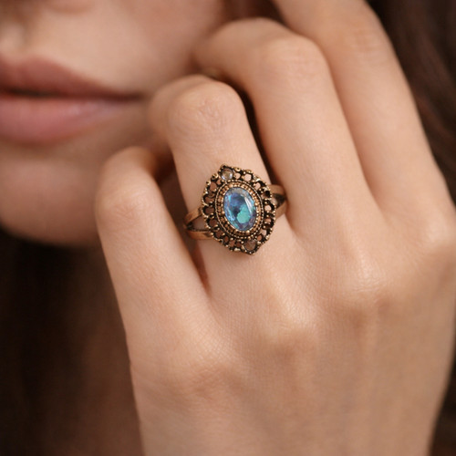 Bague artisanale bronze - bague,