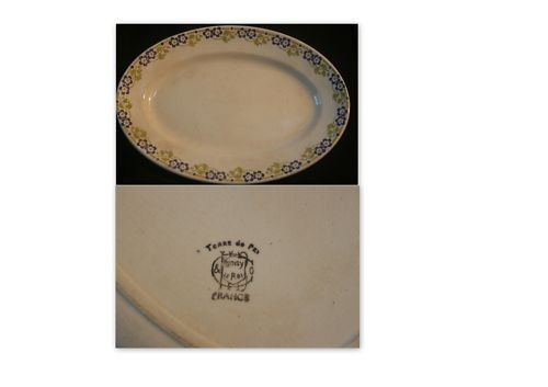 Plat service ancien faience - plat,