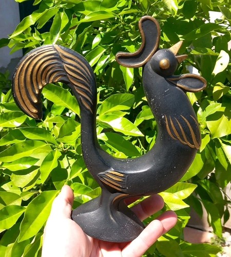 Coq métal peint doré - peint,