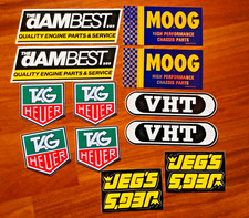 lot autocollant ancien Old sticker JEG'S TAG HEUER VHT MOOG DAMBEST racing car