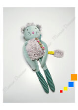 Peluche/Doudou Hochet Grelots Chat Vert/Bleu Gris 25cm Les Pachats - Moulin Roty