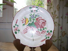 Assiette ancienne faience de l'Est 19° bouquet/Les Islettes Lunéville 19ème