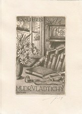 Exlibris Livre D'Art Viktor Fleissig 1893-1955 Aquarium Livres Fleurs