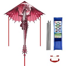 Cerf-Volant Grand Dragon Rouge