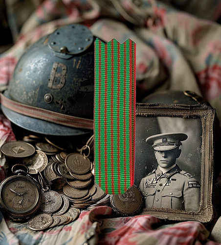 Croix guerre ruban - /,