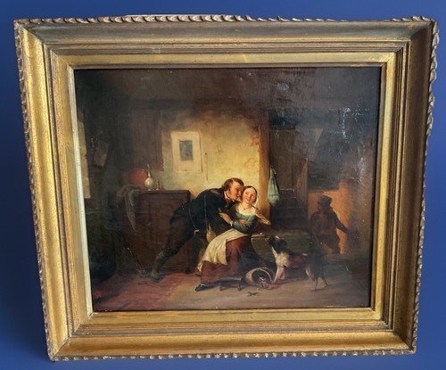 Tableau ancien huile sur toile - tableau,