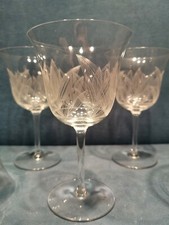  6 Grands Verres Anciens en Cristal Gravé   XVIIIe début XIXeme H.17,5cm 