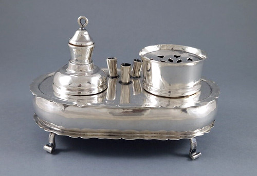 Encrier argent massif - en,