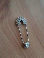 SONIA RYKIEL Vintage Broche épingle à nourrice pavée de strass aux 2 extrémités