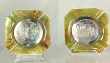 RARE PAIRE DE CENDRIERS ONYX