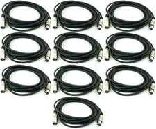 10 x 6 m Câble microphone XLR 3 pôles symetrique, Câble DMX noir DJ PA Adam Hall