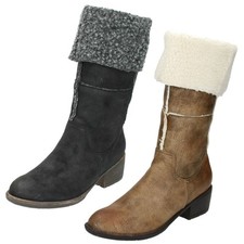 Bottes À Talon Moyen En Fausse Fourrure Pour Femmes Spot On