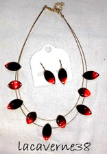 Parure collier câble doré