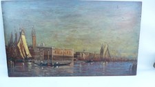 ancienne peinture surbois venise dansle gout alexei petrovicth bogolioubov