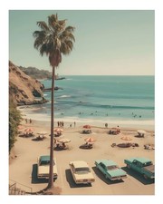 Scène de plage vintage art