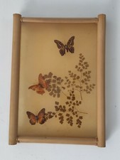 ART  DECORATION  FLEUR SÉCHÉES ET PAPILLON.TABLEAU EN BAMBOU DRIED FLOWER BAMBOO