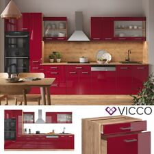 Bloc cuisine Cuisine intégrée R-Line 350 cm chêne bordeaux rouge Vicco
