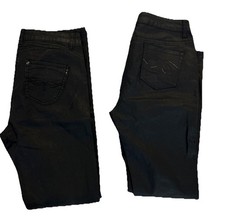 LOT DE 2  JEANS NOIR TOILE