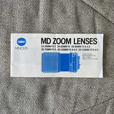 Mode d'emploi Minolta MD ZOOM Lenses 24-35 24-50 28-85 35-70 35-105 35-135