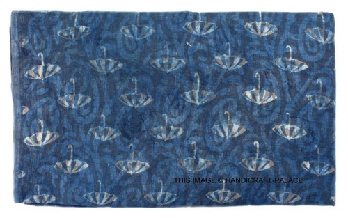 Tissu coton indigo bleu - tissu, en