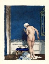 Auguste LEROUX . Casanova. Érotique la toilette ! gravure sur  papier JAPON !