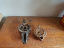 Lot ancienne lampe à huile pierre objet décoratif ancien collection décoration