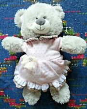 BB/ DOUDOU PELUCHE OURS MARIONNAUD REPETTO GRIS ROBE ROSE POIS VICHY 34CM TTBE