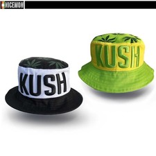 Cannabis Rasta Herbes Feuille 100% Coton Seau Chapeau Casquette Reggae L/XL Fit