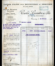 TOURCOING (59) FILATURE DE LAINE pour BONNETERIE "Carlos LECOUTRE" Facture 1926