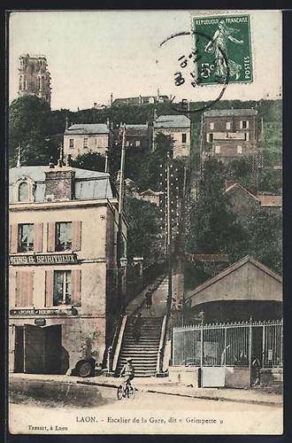 Cpa laon escalier - cpa,