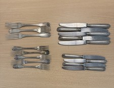 17 Couverts Anciens Félix Frères Modèle Coquille En Métal Argenté