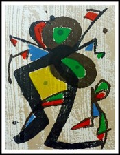 Joan MIRO : bois original, Lithographie originale 1984