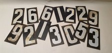Lot 14 Chiffres Plaque Émaillé Recto Verso Chiffre Différent Chemin De Fer Réf 2
