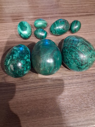 Lot oeufs en malachite - lot,