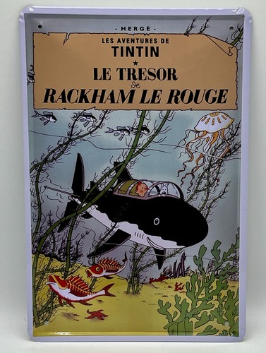 Plaque métal tintin - métal,