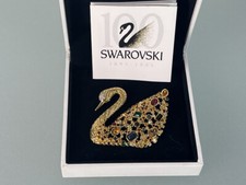 Broche Swarovski cygne 5 x 5 cm - emballage d'origine + certificat. Excellent...