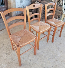 Chaise De Cuisine En Bois Clair Avec Assise En Paille