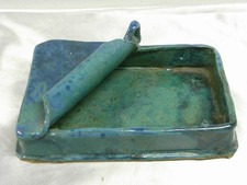 ?? VIDE POCHE TERRE CUITE VERNISSÉE TROMPE L'OEIL BOITE A SARDINE OUVERTE