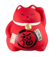 Tirelire chat japonais rouge