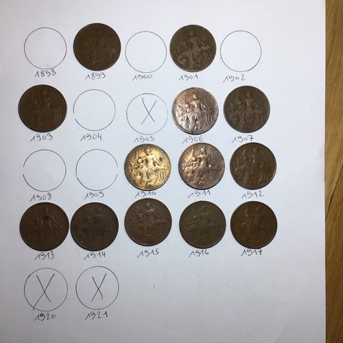 Lot série centimes dupuis - série, 10