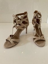 designer womens shoes Aquazzura beige suade stiletto heel