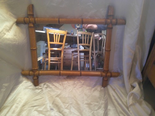 Miroir ancien imitation bambou