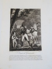 JAZET GRAVURE AQUATINTE PORTRAIT DUC BERRY CHEVAL RESTAURATION ROYALISTE 1820 b