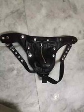 String string homme neuf en cuir noir | Jocks respirants en cuir de mouton vé...