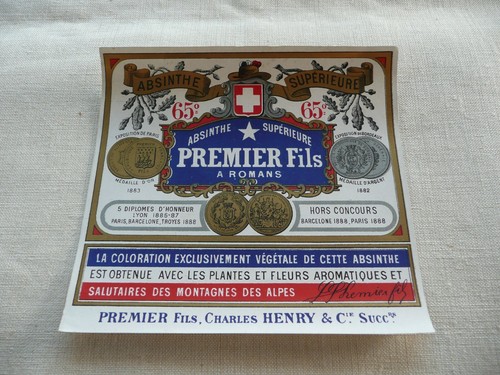 étiquette ancienne absinthe - étiquette,