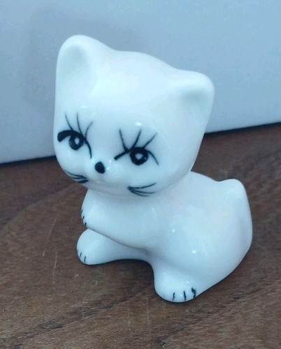 Figurine chat porcelaine - chat,