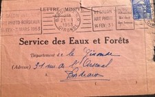 1 lettre missive du 21/01/1953 - Eaux et Forêts- flam Bordeaux Art photo_lot 347