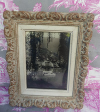 Cadre Montparnasse bois photo ancienne lac de Côme vedette RIVA ancienne