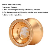 YoYo Balle YoYo Insensible YoYo Doré Avec 3 Cordes De Rechange Neuf