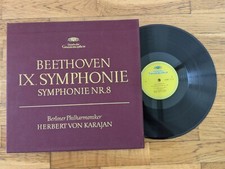Coffret 2LP Vinyles 33T Beethoven "Symphonie nr.8" Herbert von Karajan BE